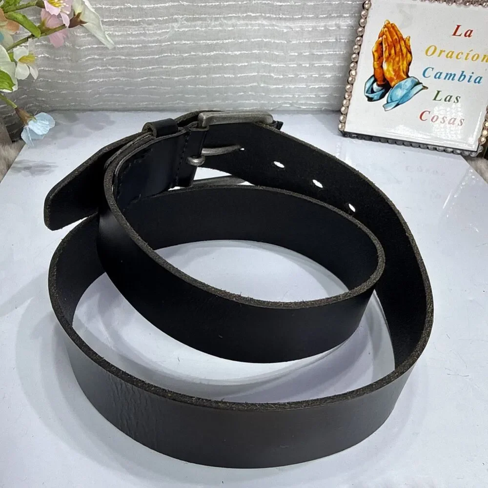 (H) TIMBERLAND Genuine Leather vintage black  belt , size 32